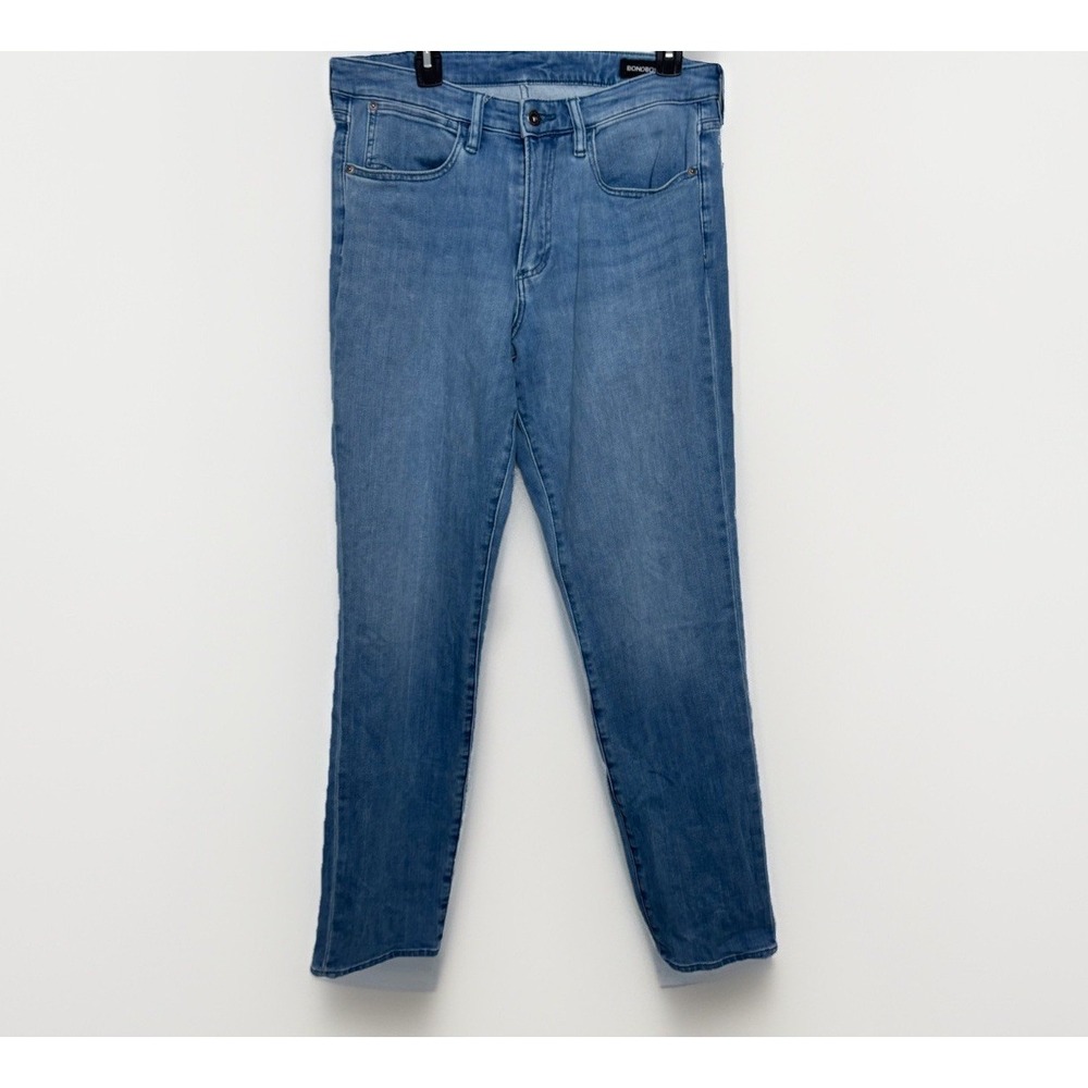 Bonobos Jeans Mens 34x34 Blue Casual Athletic Faded Denim Pants Tapered Leg